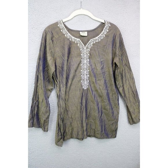 Asta Long Sleeve Iridescent Tunic-Beaded-Size Large - Picture 1 of 10
